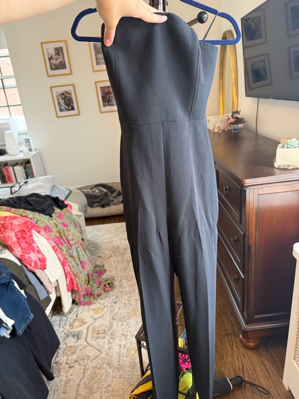 Wilfred Black Strapless Tailored Jumpsuit